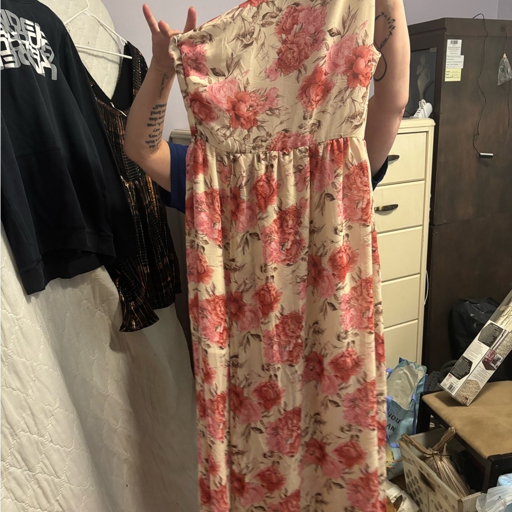 very flowery dress loved wore to a wedding once